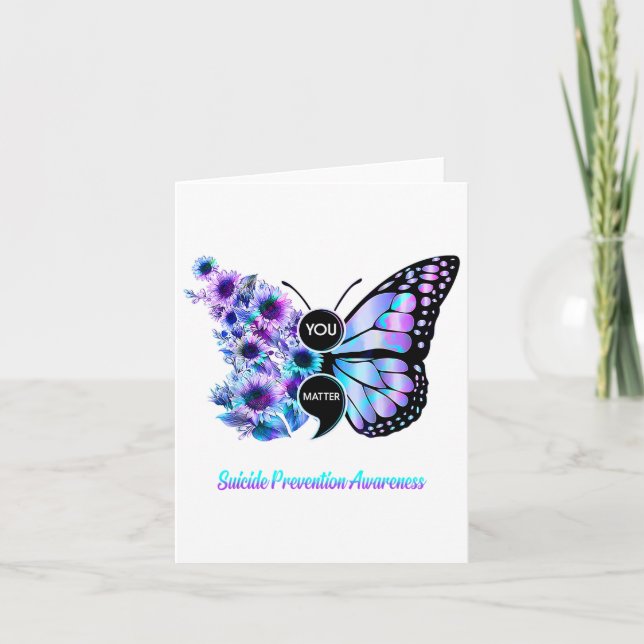 Du har självmordsförebyggande Semikolon Butterfly Kort (Framsida)