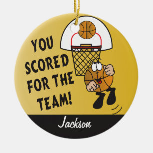 Du har skottat för laget - Basketball Julgransprydnad Keramik