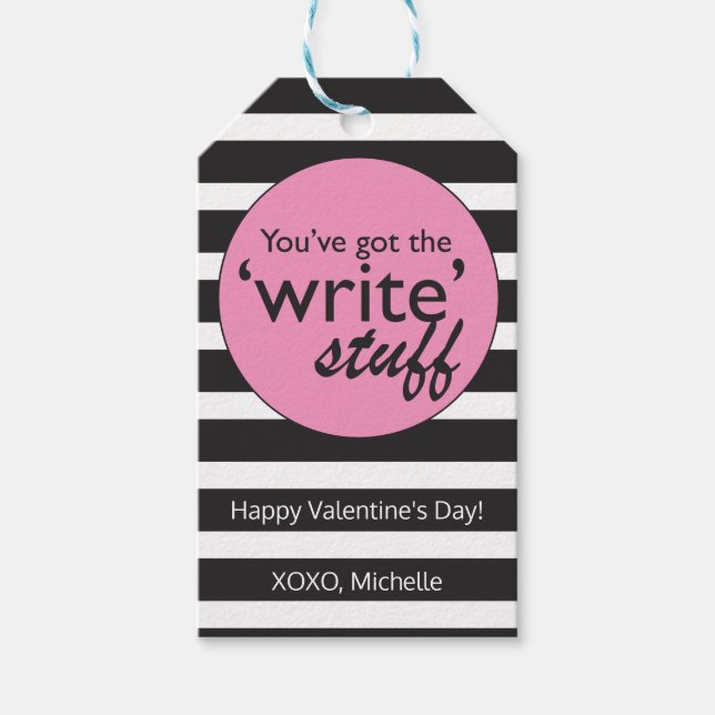 Du har "skrivgrejerna" Alla hjärtans dag Presentetikett (Framsidan)