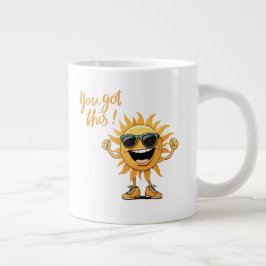 Du Har Sol med solglasögon.. Jumbo Mugg