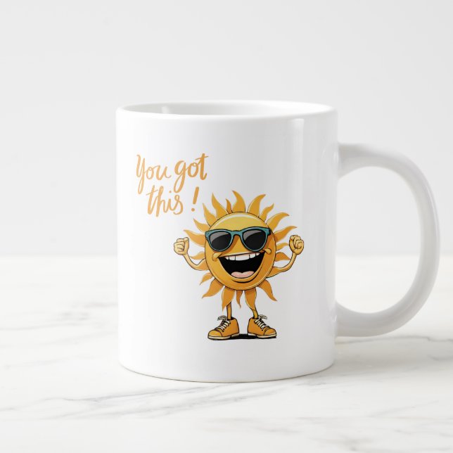 Du Har Sol med solglasögon.. Jumbo Mugg (Höger)