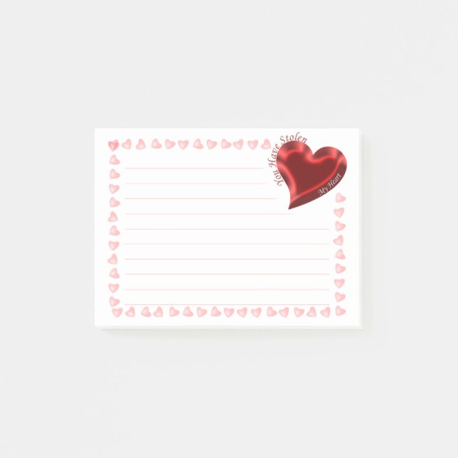 "Du har stolen mitt hjärta" Valentine Post-it Block (Framsida)