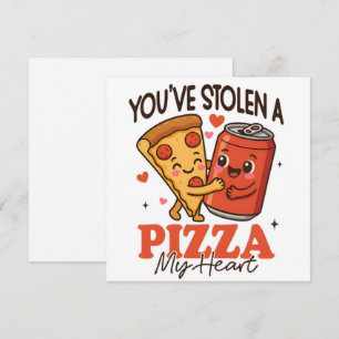 Du Har Stulit En Pizza Min Hjärta Platt Julkort