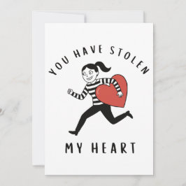 Du har stulit mitt hjärta Rolig tjuv Valentine Julkort