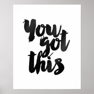 "Du Har this" Guld-penselmotivering citat Poster