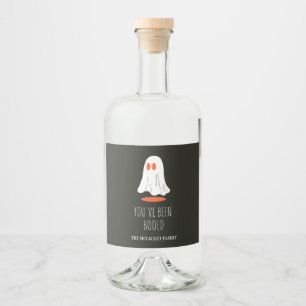 Du har varit Boo'd Halloween Family Gift Ghost Vin Spritflaskor Etikett