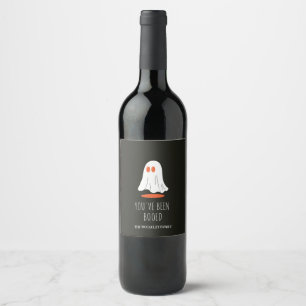 Du har varit Boo'd Halloween Family Gift Ghost Vin Vinflaska Etikett