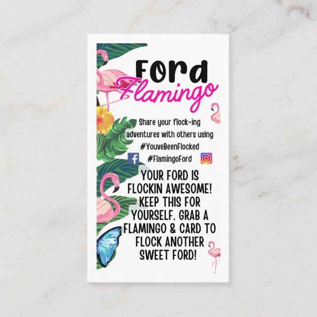 Du har varit Flamingo'd Lastbil Cards Märkre Visitkort (Framsida)