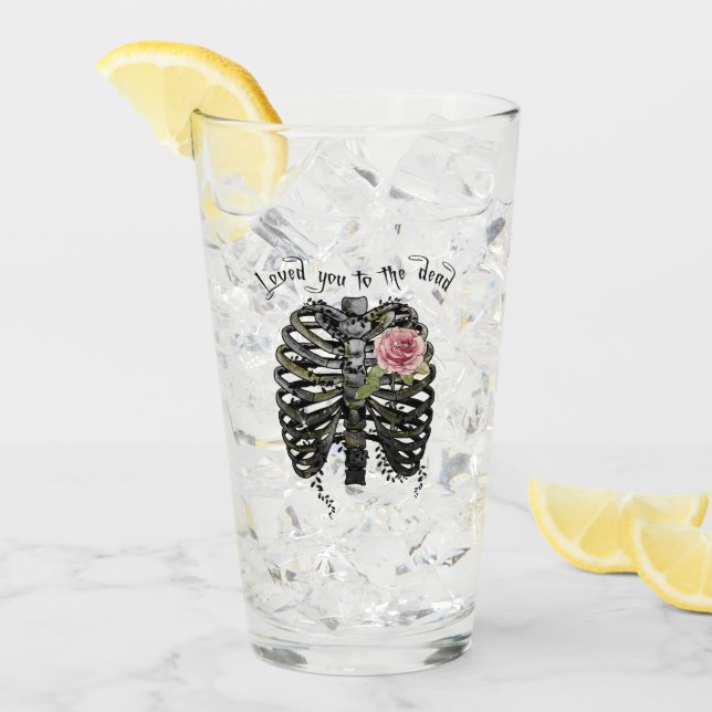 Du har varit med i den döda - gotiska revbensburke glaskopp (Framsida Ice)