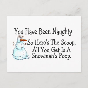 Du har varit Naughty Snowmans Poop Vykort