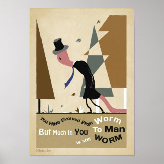 Du har växt från mask till människan NIETZSCHE Pos Poster