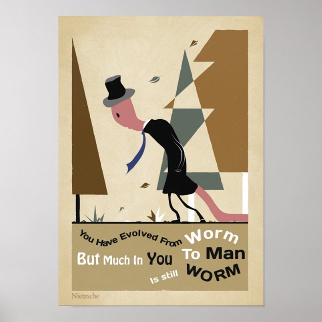 Du har växt från mask till människan NIETZSCHE Pos Poster (Framsidan)
