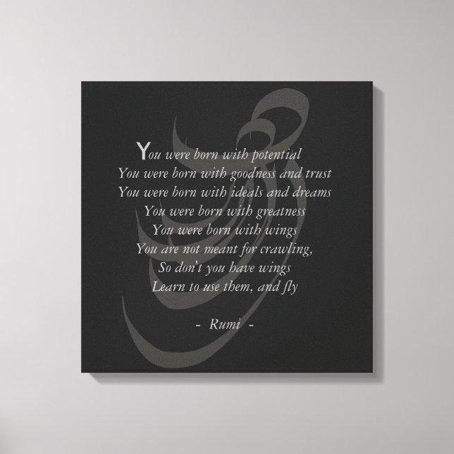 Du har vingar Rumi visdom Canvastryck (Framsida)