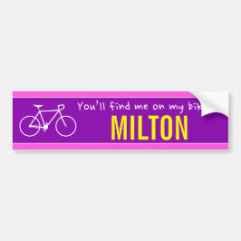 "Du hittar mig på min cykel i MILTON" (Kanada) Bildekal