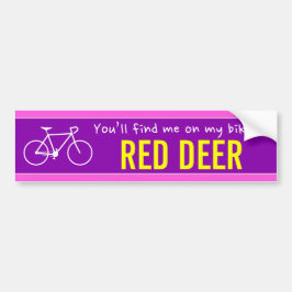 "Du hittar mig på min cykel i RED HJORT" (Kanada) Bildekal
