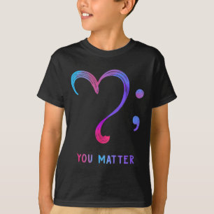 Du Hjärta Och Semikolon Självmordsförebyggande  T Shirt