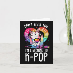 Du hör dig lyssna på Kpop Cat K-pop Merchand Kort