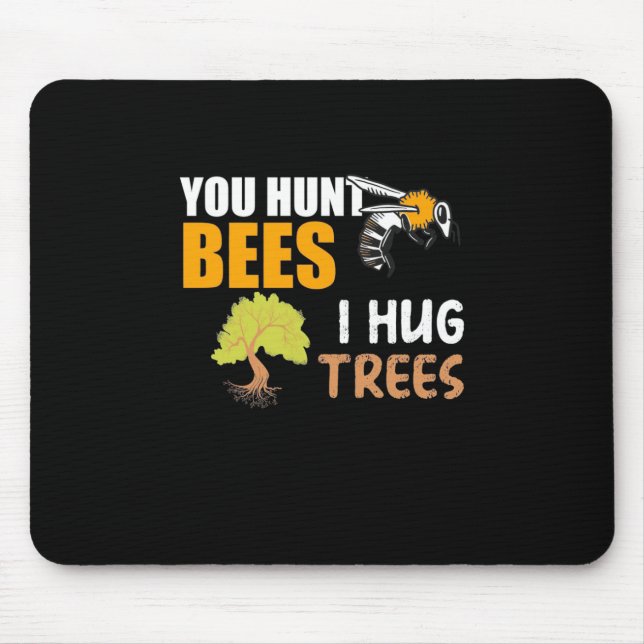 Du Hunt Bees i Hug Träd Musmatta (Framsidan)