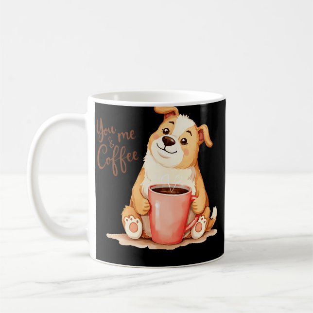 Du & jag Kaffe - Söt Corgi & Mysig Brygd Kaffemugg (Vänster)