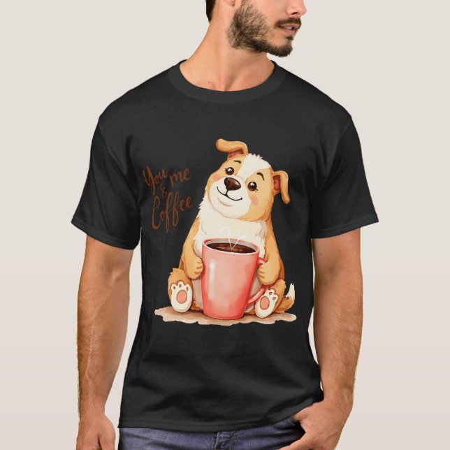 Du & jag Kaffe - Söt Corgi & Mysig Brygd T Shirt (Framsida)