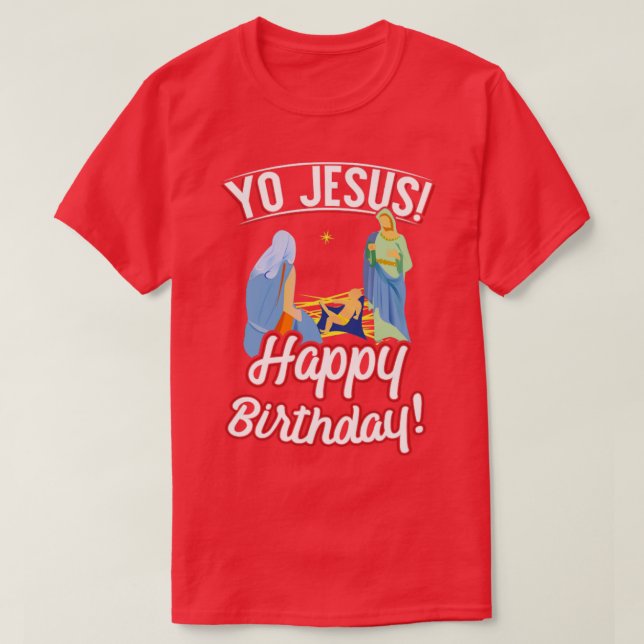 Du Jesus Grattis på födelsedagen, julshirt T Shirt (Design framsida)