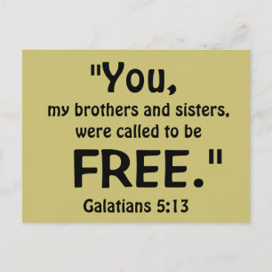 Du kallades till FREE Galatians 5:13 Vykort