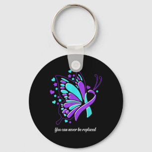 Du kan aldrig byta ut Butterfly Ribbon Suicide Nyckelring