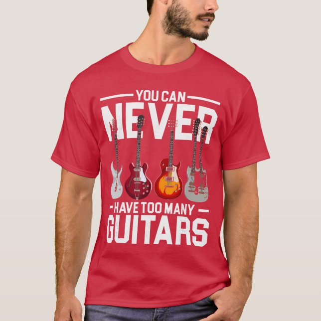 Du Kan Aldrig Ha För Många Gitarr familj pojke T Shirt (Framsida)