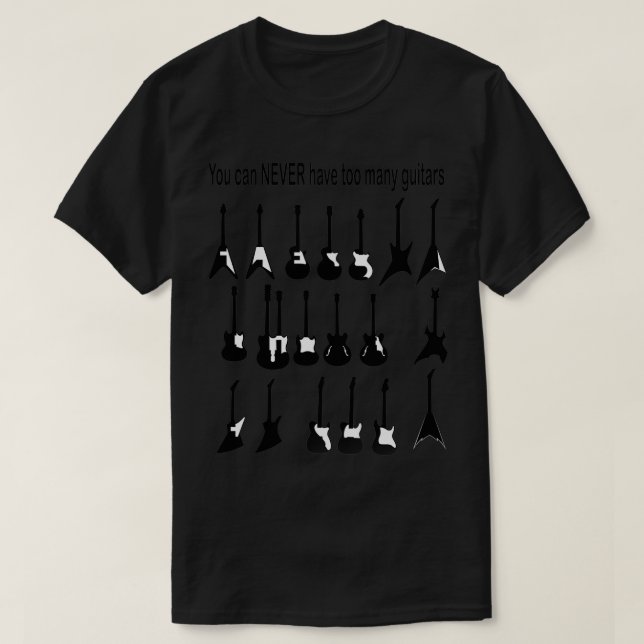 Du kan aldrig ha för många gitarrer 2 t shirt (Design framsida)