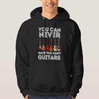 Du Kan Aldrig Ha För Många Gitarrer   Gitarr Hoodie