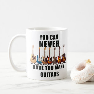 Du kan aldrig ha för många gitarrer kaffemugg
