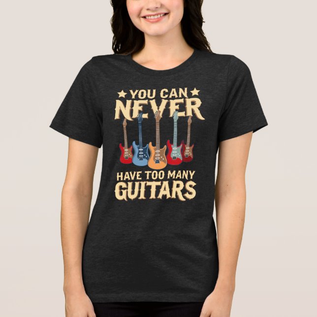 Du kan aldrig ha för många gitarrer t shirt (Framsida)