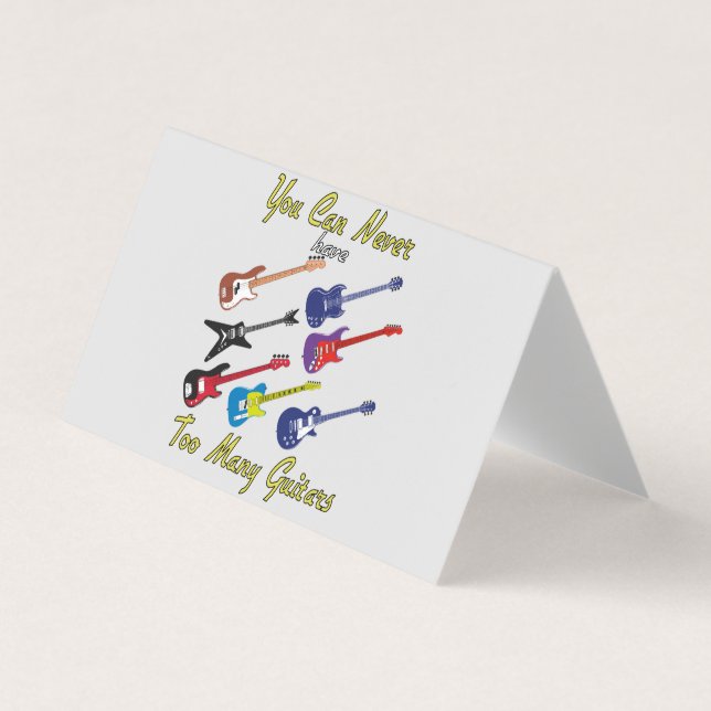 Du kan aldrig ha för många gitarrer visitkort (Framsida)