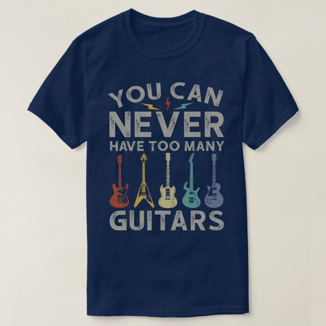 Du kan aldrig ha för många Guitars Funny Guitaris T Shirt (Design framsida)