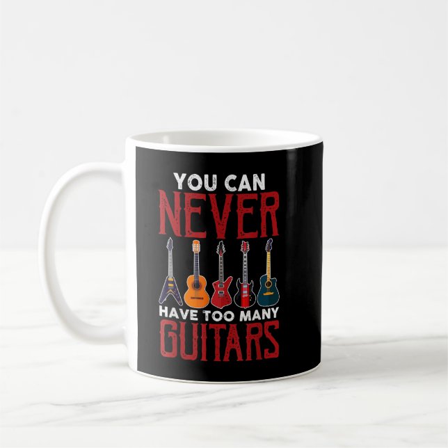 Du kan aldrig ha för många Guitars Guitar Player Kaffemugg (Vänster)