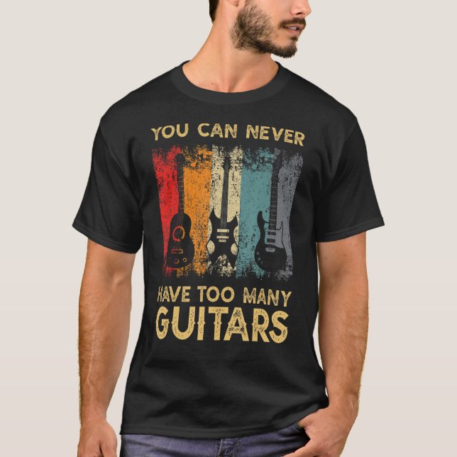 Du kan aldrig ha för många Guitars Guitar T Shirt (Framsida)