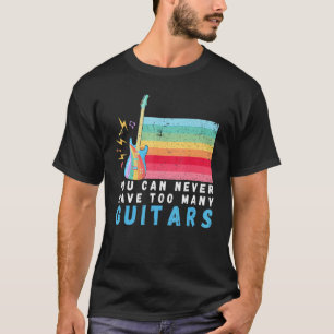 Du kan aldrig ha för många Guitars Music Rainbow T Shirt