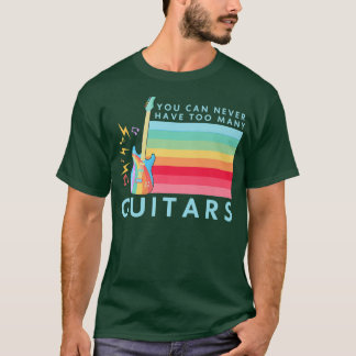 Du kan aldrig ha för många Guitars Music-regnbåge T Shirt