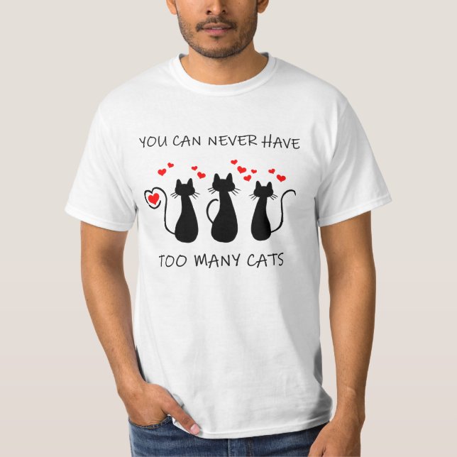 Du kan aldrig ha för många katter t shirt (Framsida)
