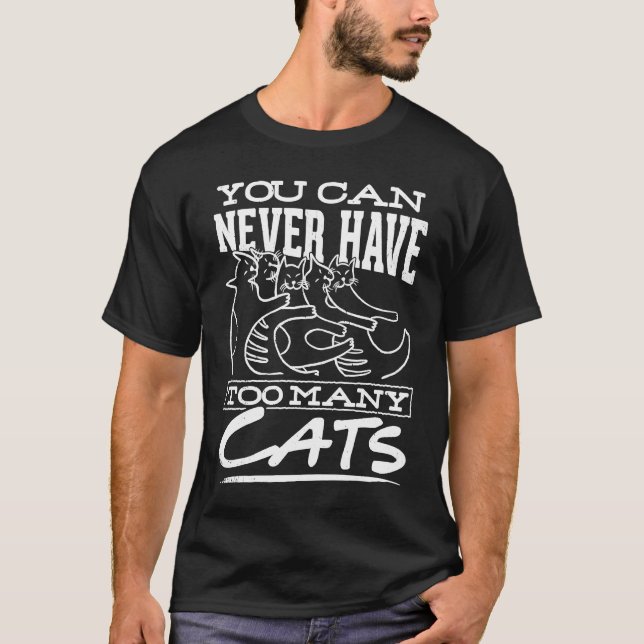 Du kan aldrig ha för många katter t shirt (Framsida)