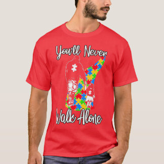 Du kan aldrig Walk Alone Far Dotter Autism Gif T Shirt