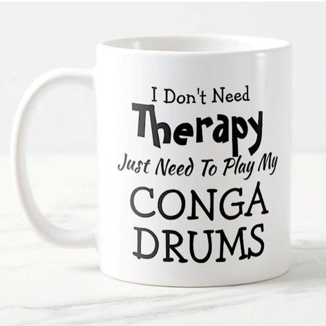 Du kan ändra text utan att behöva behandla Conga D Kaffemugg (Skapare uppladdad)