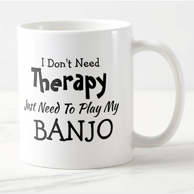 Du kan ändra text utan att behöva spela upp BANJO  Kaffemugg (Skapare uppladdad)
