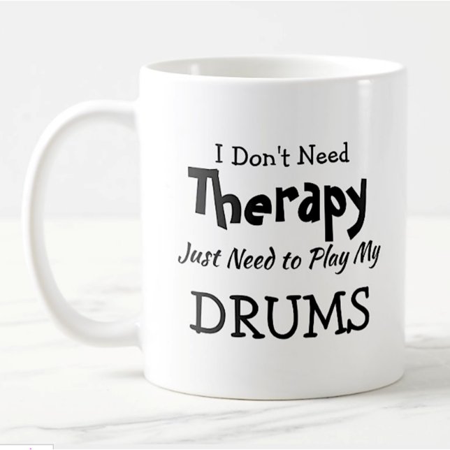 Du kan ändra text utan att behöva spela upp Drums  Kaffemugg (Skapare uppladdad)