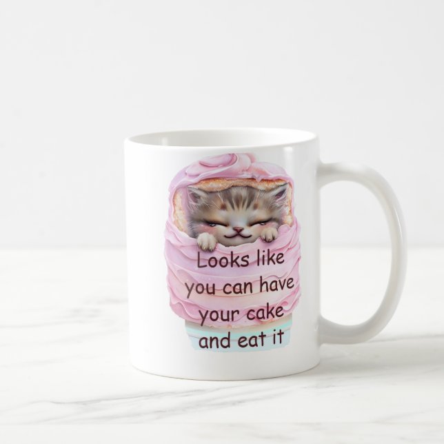 Du kan äta kakan och äta den kaffemugg (Höger)