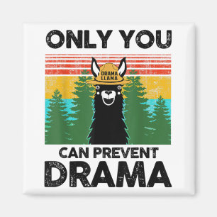 Du kan bara förhindra Drama Llama Camping Vintage Magnet