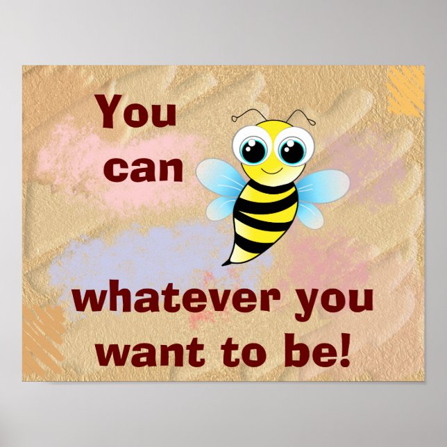 Du kan (Bee) -Barnkonst Poster (Framsidan)