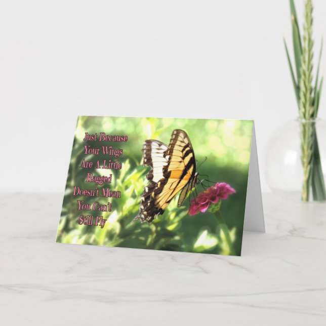 Du kan fortfarande flyga Tiger Swallowtail Födelse Kort (Framsida)