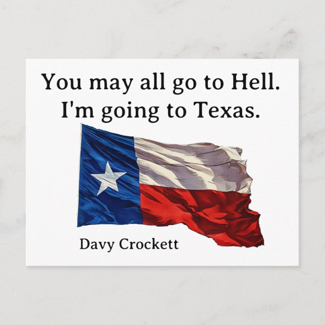 Du kan gå till helvetet... Jag ska till Texas Vykort (Framsida)