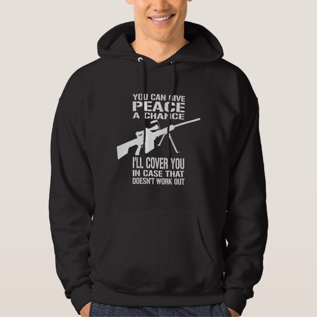Du kan ge fred en riskera… sweatshirt med luva (Framsida)